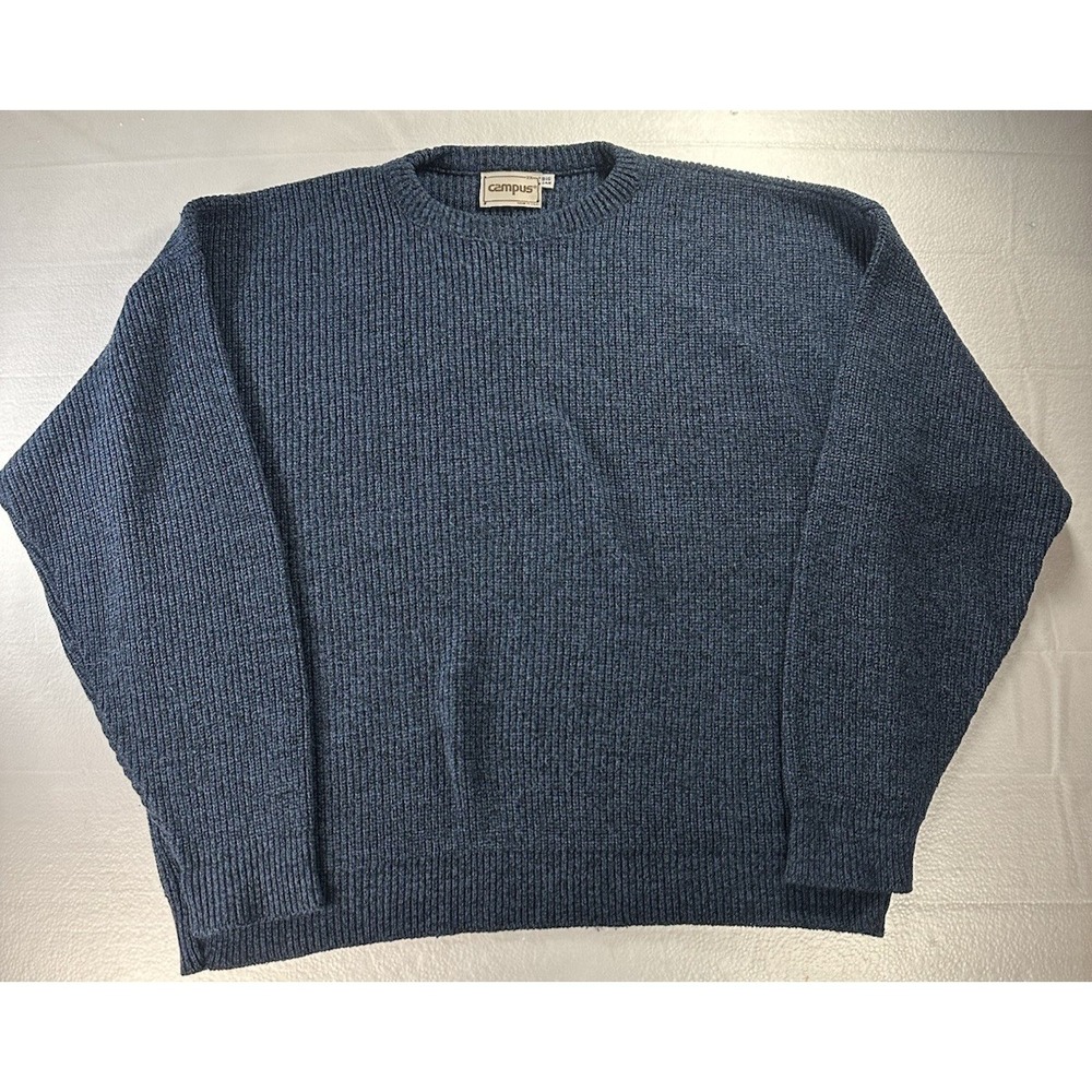 Vintage Campus Sweater Mens 2XL 70s Grandpa Knit‎ Pullover Preppy Grunge Golf